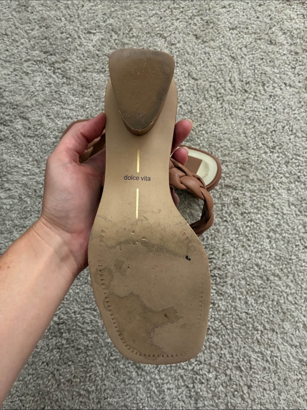 Dolce Vita Tan Braided Slide Heels - Picture 3 of 3